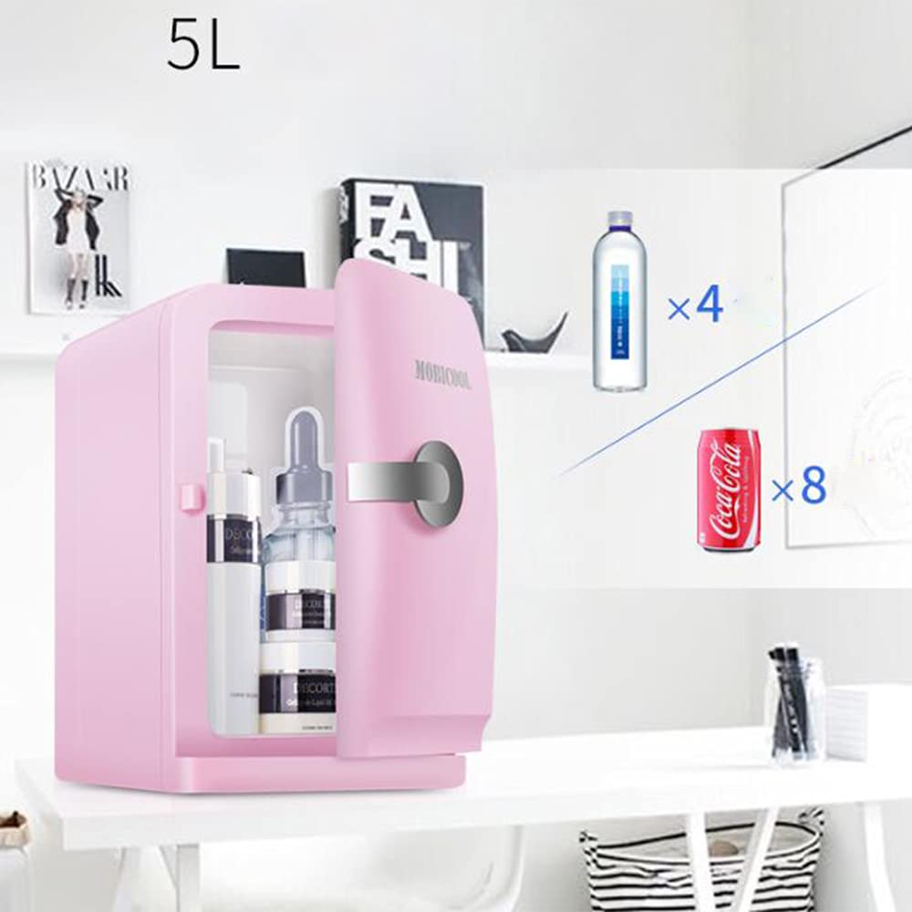 XIAOLIN Mini Lodówka, Lodówka Car Lodówka Cooler & Warmer Mini Lodówka 5 Litr / 6 Czy Chłodnica Elektryczna I Cieplejsza Przenośna Mini Lodówka Do Samochodu I Domu(Color:02)