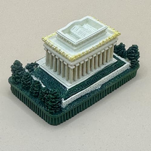 Washington DC 2" Mini Building Model Replica, Resin, White House US Capitol Lincoln Memorial Jefferson Memorial, (Lincoln Memorial)