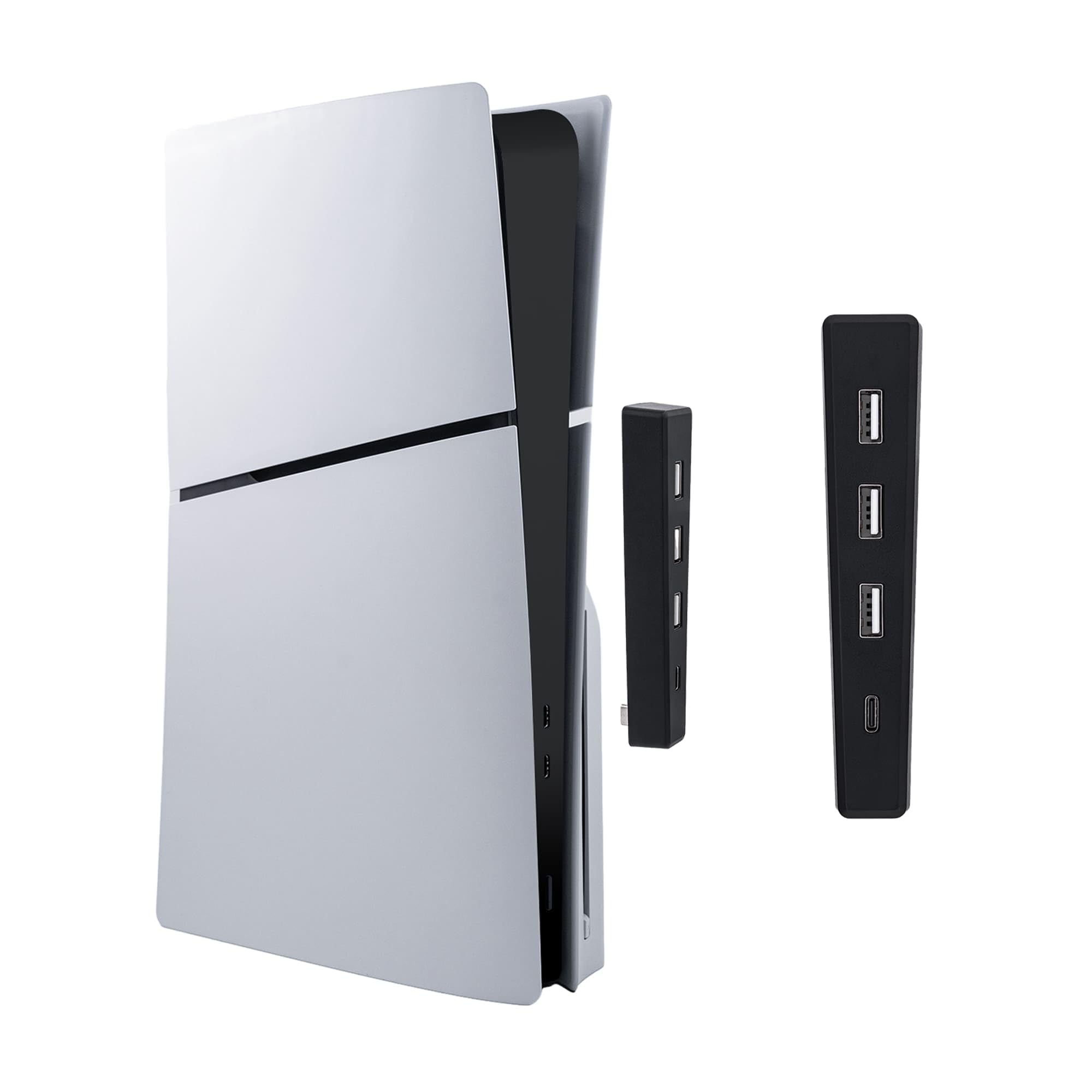 KASTWAVE 4 Ports USB Hub for PS5 Slim Console Only, High-Speed Extra USB Port Extender for PS5 Slim Accessories, USB Extender Compatible with PS5 Slim Console (Black)