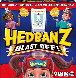 Spin Master Games - Hedbanz - Blast Off Family Guessing Game with Flying Cards - for 2 Teams or 4 and more players from 6 years (German Version)