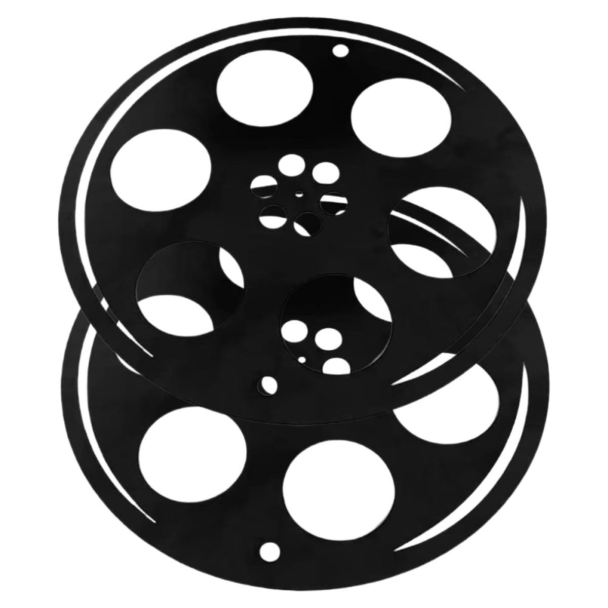 Bobines de Film Vintage en Métal Décor Cinéma Artisanal Haut de Gamme Rouge et Noir