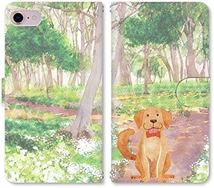 Amazon Co Jp スマホ スマートフォン 手帳 スマホケース 水彩画イラスト 079 水彩 森とワンコ Galaxy 家電 カメラ