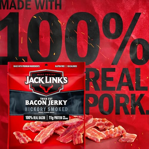 Jack Link's Hickory Smoked Bacon Jerky, 2.5 oz Bag, 11g Protein per Serving - image 3
