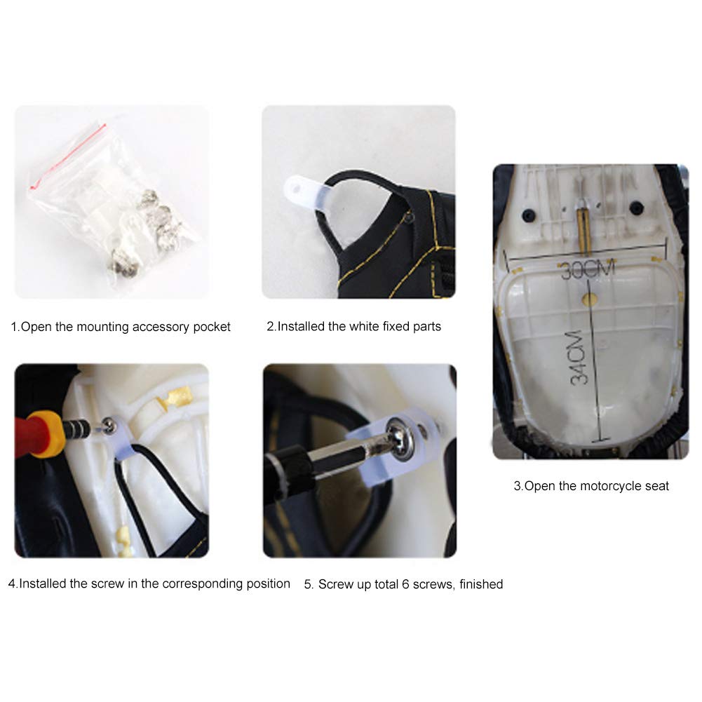 Borsa Sella Moto Organizer Sottosella Scooter Borsa Portaoggetti per Sedile del Motociclo Borsa Sotto Moto Borsa Portaoggetti per Scooter Sotto Il Sedile in Pelle PU Il Sedile Custodia per Borsa