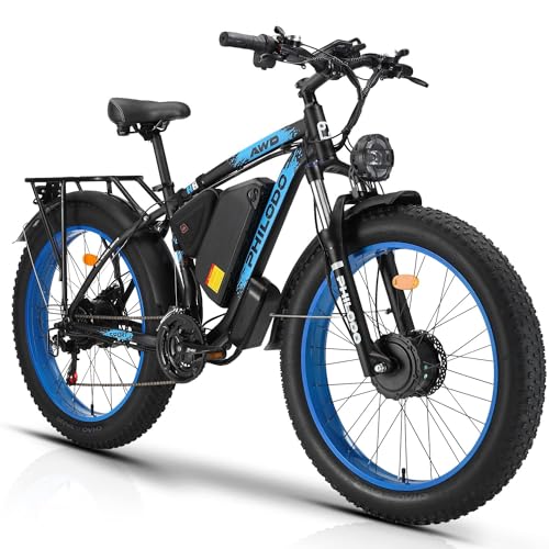 Philodo Bicicleta Eléctrica Para Adultos, 26 X 4.0 Pulgadas Fat Tire 48v 17.5ah 22ah Batería Extraíble Ebike Bicicletas Eléctricas, 21 Velocidades, Freno De Disco Hidráulico Philodo Bicicleta Eléctrica Para Adultos, 26 X 4.0 Pulgadas Fat Tire 48v 17.5ah 22ah Batería Extraíble Ebike Bicicletas Eléctricas, 21 Velocidades, Freno De Disco Hidráulico