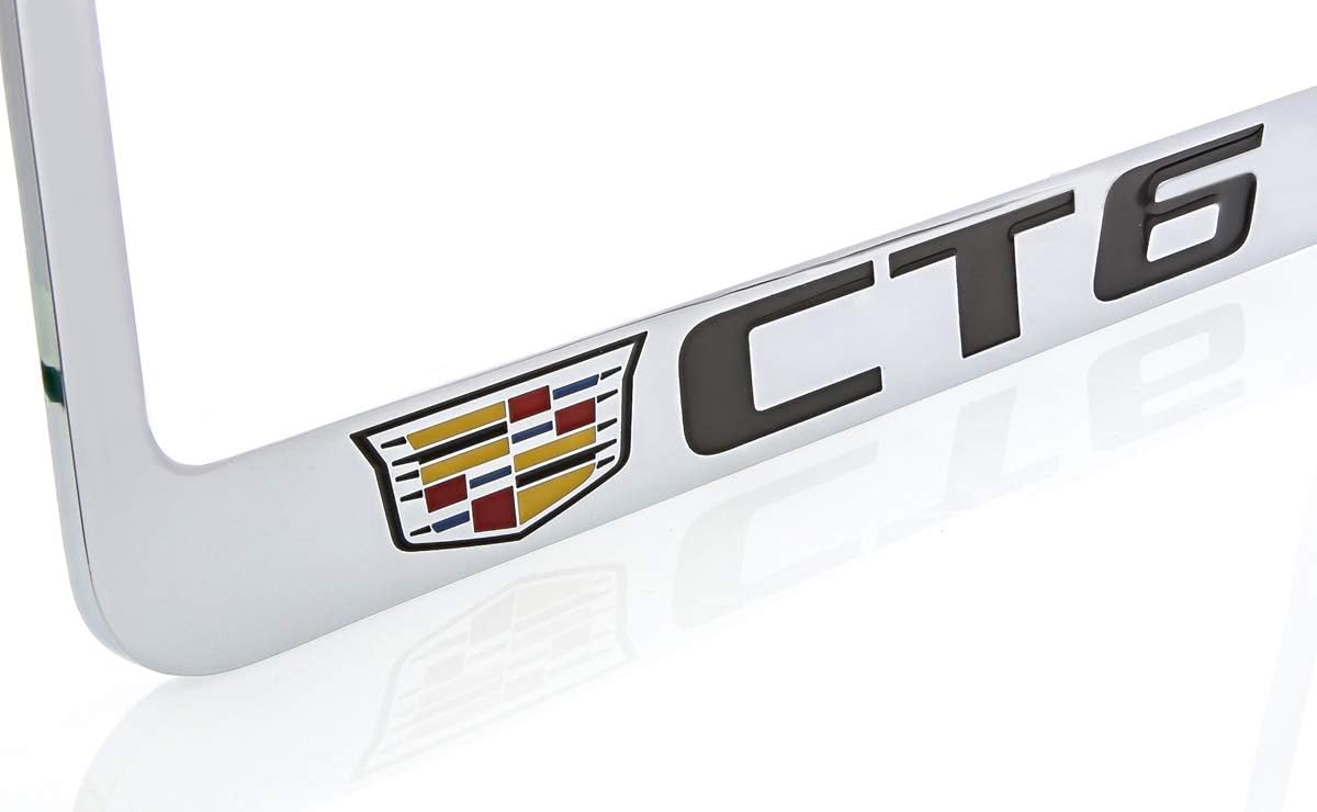 Cadillac CT6 Brass License Plate Frame with Chrome Finish (2 Hole)