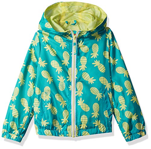 Pink Platinum Girls' Big Printed Windbreaker Jacket with Mesh Lining, Pinneapple Aqueduct, 10/12
