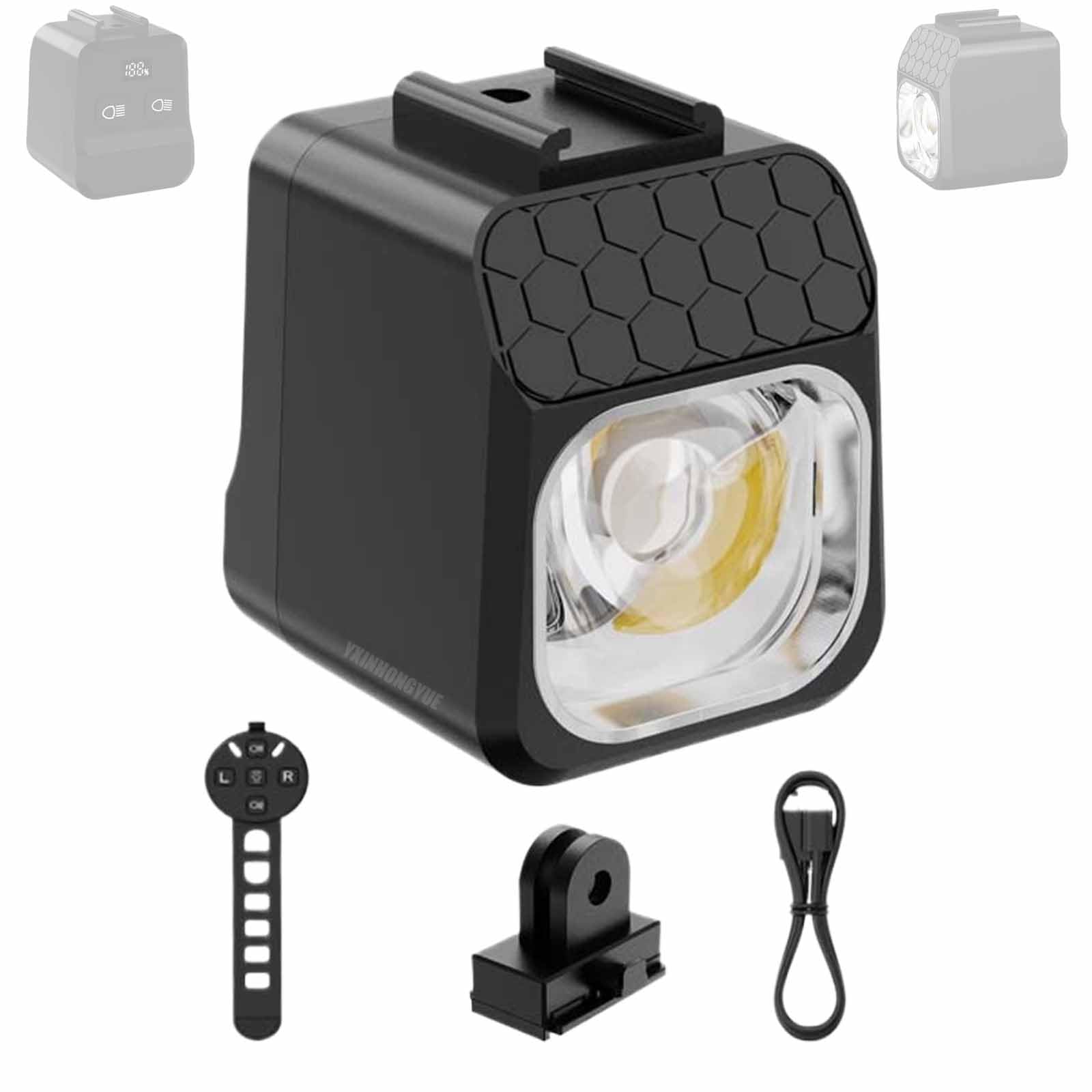 Bezprzewodowa lampa rowerowa z pilotem o mocy 4000 mAh, cyfrowy wyświetlacz elektryczny o wysokiej jasności, bezpieczna lampa do jazdy nocnej, 3 tryby oświetlenia
