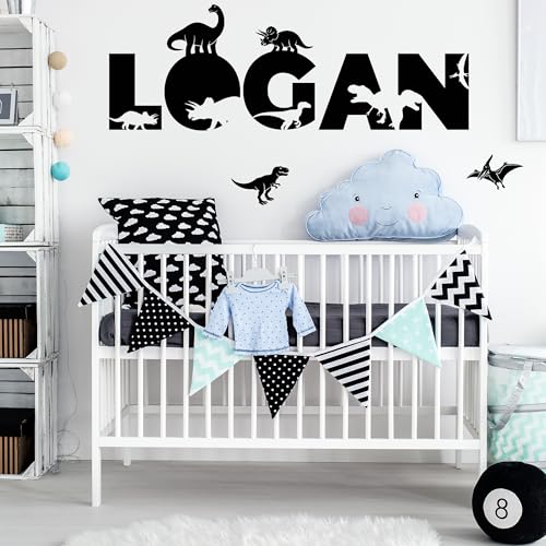 Vinilo decorativo de pared con nombre dinosaurio miniatura 2