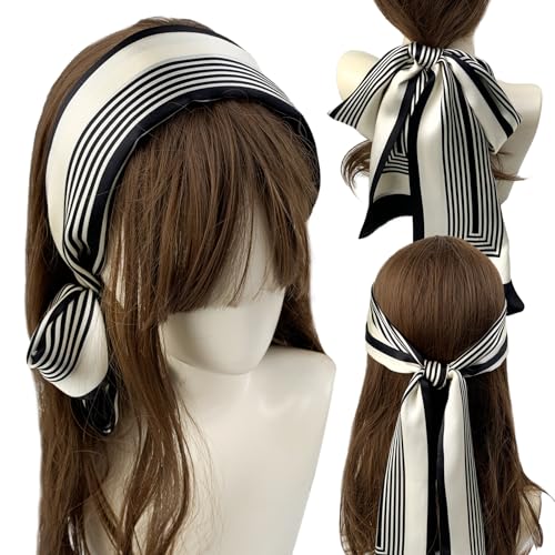 Mulberry hair ribbon Light weight Silk Scarf set fashion for women hair chic stylish neckerchief Head Scarf Wraps2