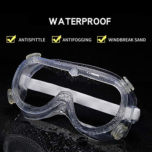 Bevi Safety Goggles Glasses Anti-Fog Protective Eye Shield with Vents for Droplet Infection Full Protection Chemical Eyewear for Home Laboratory Workplace