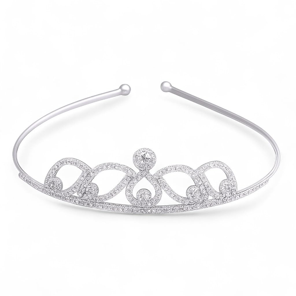 Accessher Gold Plated Sparking Rhinestones Embellished Contemporary Style Hair Accessories, Hair Band Crown, and Hair Tiara for Women and Girls Pack of 1