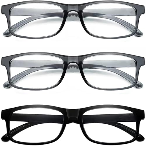 Paquete de 3 lentes de lectura con bloqueo de luz azul, lentes de lectura para mujeres y hombres, filtro antirayos ultravioletareflejo, anteojos
