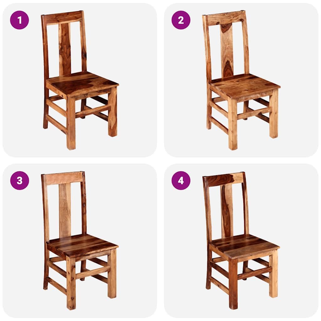 Sillas de comedor 4 piezas de madera maciza, marrón miel, 44 x 54 x 100 cm, estilo rústico, sillas de cocina para comedor, pulidas y lacadas, sillas de comedor duraderas