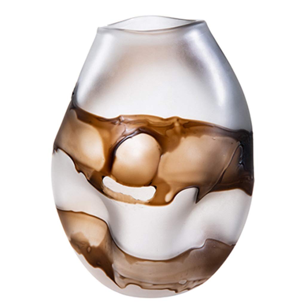 Vase moderne minimaliste peint à la main avec texture céramique marron
