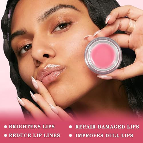 4pcs lip scrub and mask setstrawberry and honey pot lip balmreduces lip lines lip exfoliator scrub and moisturizerrepair beebalm lip balm and lip scrub setlip mask overnight