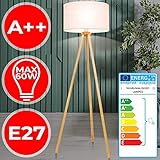 ⭐⭐⭐⭐⭐ MAßE & DETAILS: Die Retro Stehlampe mit Stativ aus Holz wiegt 2,25 kg, misst 45/45/145 cm ein 4 m langes Kabel