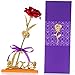 Produktbild Goldfolie Rose Blume, 24K künstliche Rosenblüten mit Displayständer und Geschenkbox, Zum Valentinstag, Muttertag, Jubiläum, Geburtstag, Hochzeit, Weihnachten, Thanksgiving, Wohnkultur (Rot)