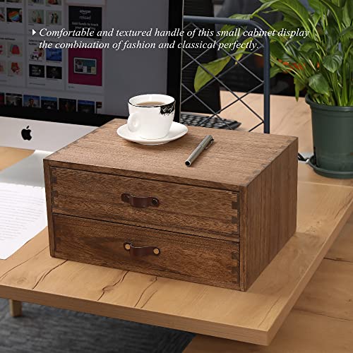 Ddyuri HD-FAX2C-DK-US Wood 2 Drawer Desktop Organizer Cabinet - Desk Storage Box For Kitchen Counter,Dresser Tabletop -Wooden File Organizer Printer Machine Stand thumb #3