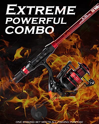 Ghosthorn Angelrute und Spule, Teleskop-Angelruten-Set für Männer, zusammenklappbar, tragbar, Angelausrüstung, Starter… – Bild 4
