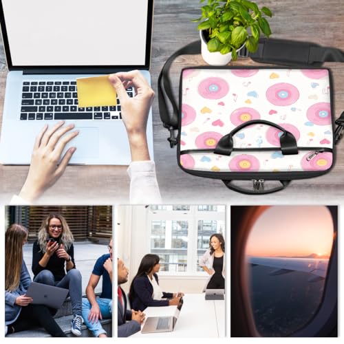 Maletín para portátil con diseño de discos rosa 15'' miniatura 6