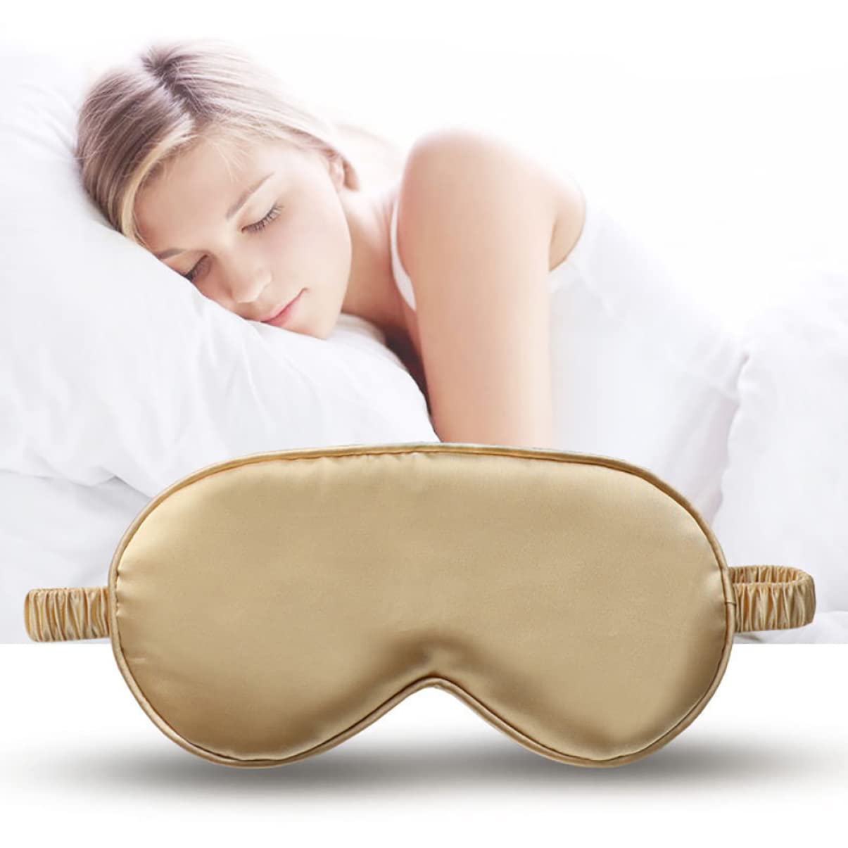 FRCOLOR 3sets Maschera Da Sogno Seta Artificiale Con Cinturino e Borsa Pratico Per Sonno e Viaggio Comfort Assicurato Per Donne e Ragazze