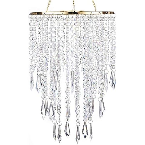 Hibuy Wedding Chandeliers Centerpiece Acrylic Beads Iridescent Cover