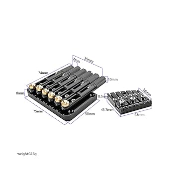 Headless Guitar Bridge 7 Strings With Thrust Bearings