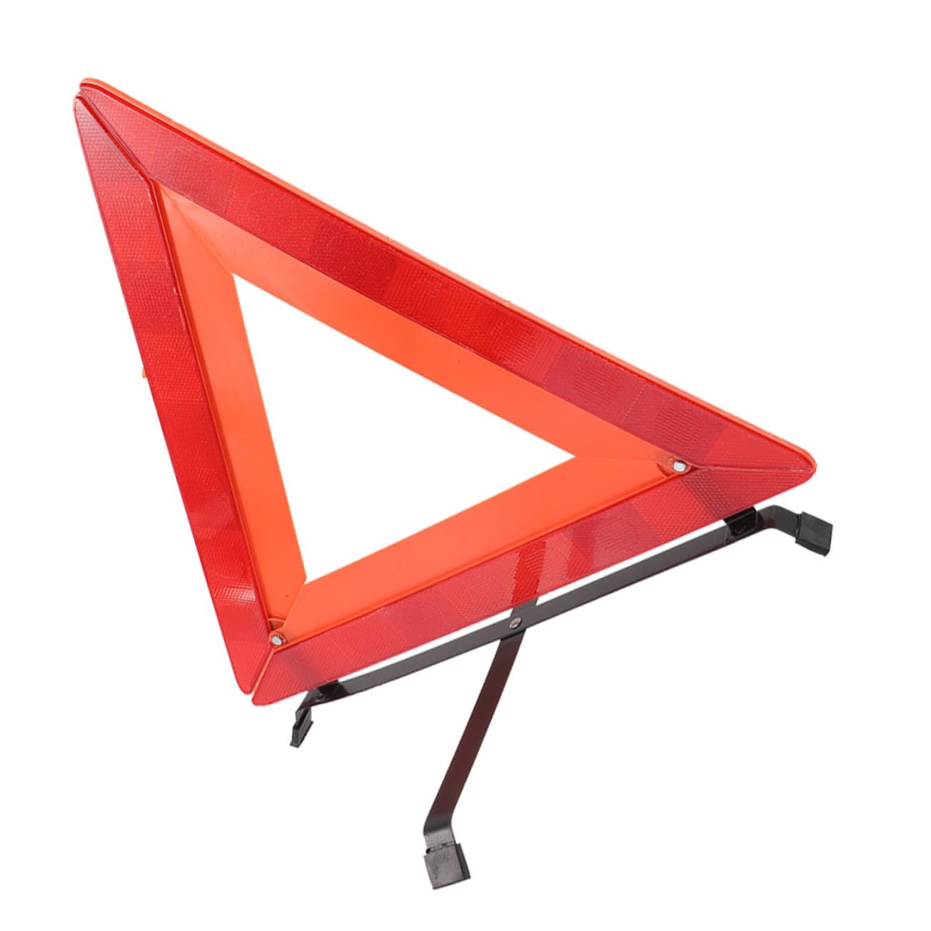 Triangolo di Plastica in Rosso Emergenza Riflettente per Auto | Segnale Stradale Pieghevole, Supporto Stabile, Effetto Visivo Evidente, Uso in Caso di Guasto su Strada