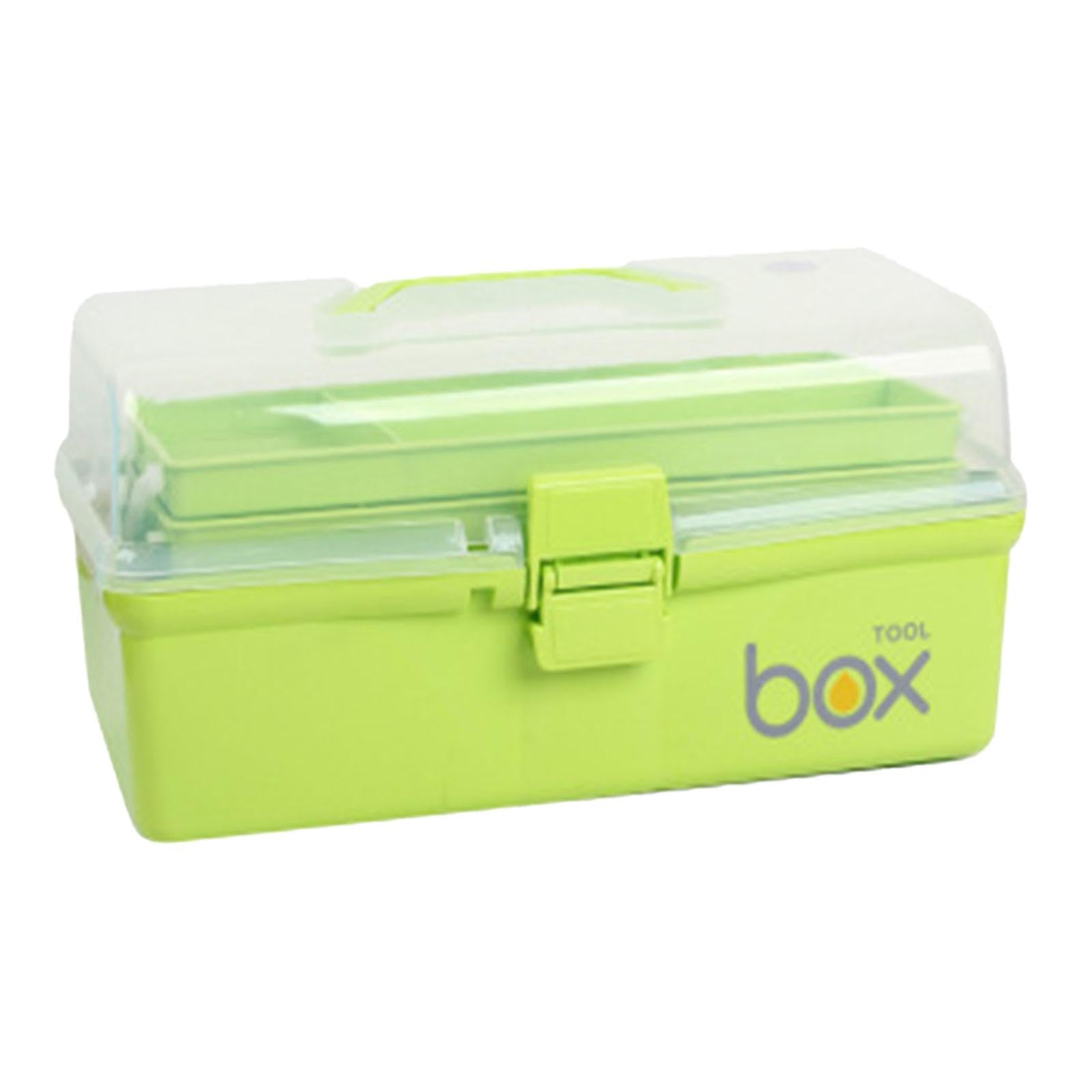 Portable Box 3 Layer Storage Box Container for Drom Office Workplace Green-image-15