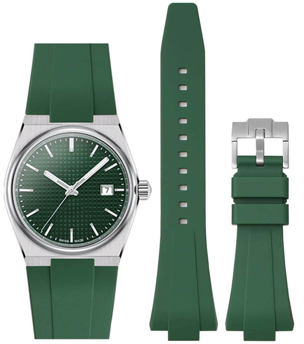 Strap for Tissot PRX Watch, Soft Silicone Band for 40mm 35mm Series, 11mm/12mm Replacement Bands for Tissot PRX Series Watch Men Women