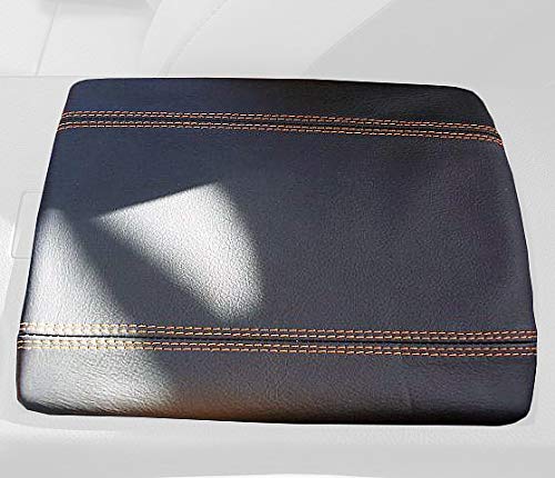 RedlineGoods armrest Cover Compatible with Nissan 350Z 2003-08. Tailor Made - not Universal. Genuine top-Grade Italian Black Suede (Alcantara) with Silver Thread