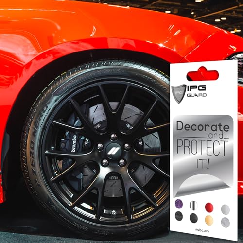 Image of IPG Compatible for Dodge Charger Challenger Durango Wheel Center Cap Decal Sticker Wrap Kit Personalize Your Vehicle (Inner Logo, Reflective - White)