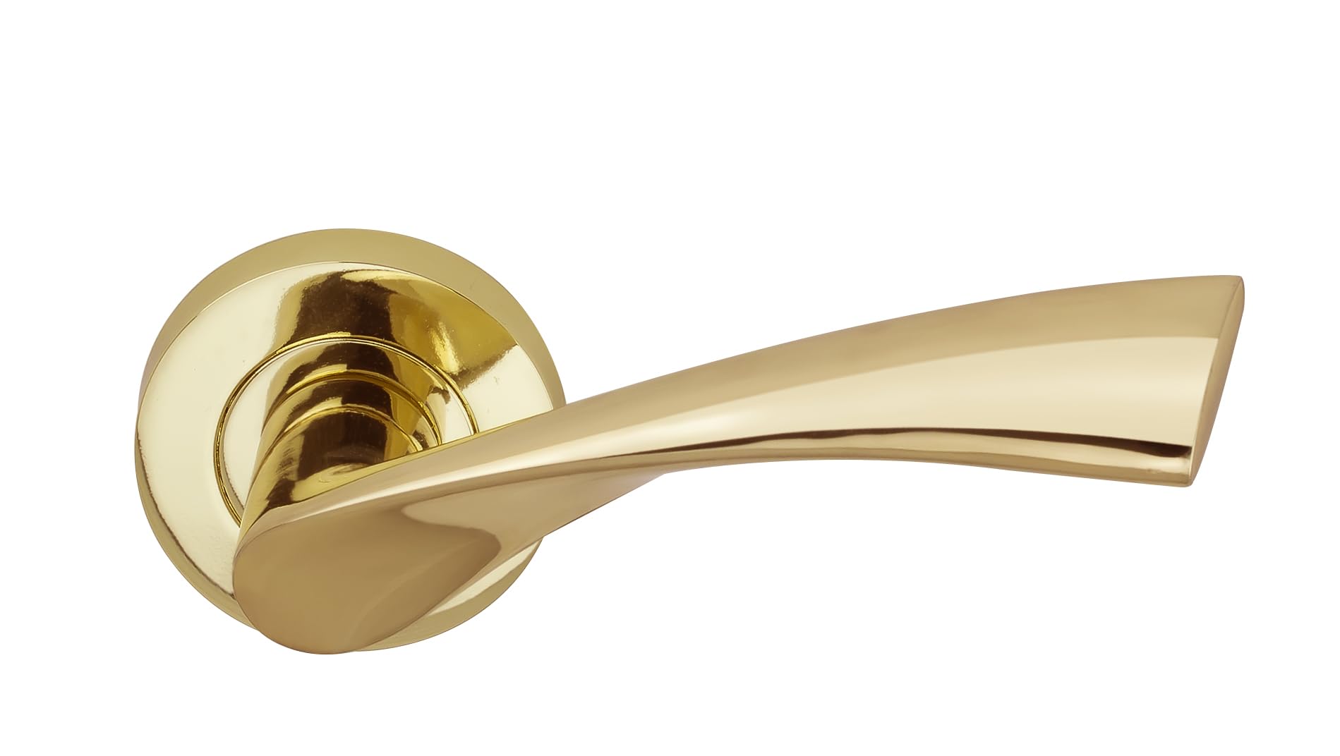 Internal Door Handles Polished Brass - Yvette Lever Rose