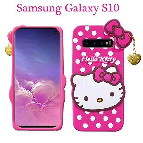Image of Unirock Hello Kitty Back Case Cover for Asus Zenfone Max Pro M1| 3D Cute Hello Kitty Case |Soft Silicone Rubber Back Cover with Pendant Kitty Cover for Asus Zenfone Max Pro M1 (Pink)