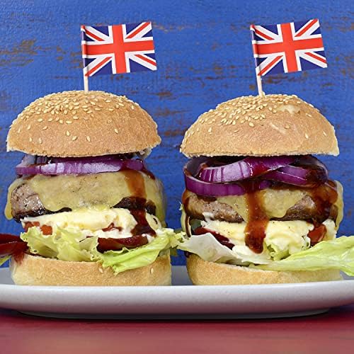 110 Pcs Union Jack Toothpicks,Party Supplies,for Sandwich Flags,Cup Cake,BBQ and Cocktail Sticks, Royal Event Decoration.