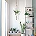 Accmor Macrame Plant Hanger Set of 2, 39 Inch White Handmade Plant Holder for Outdoor Gift Round & Square Pots(Pot Not Included)