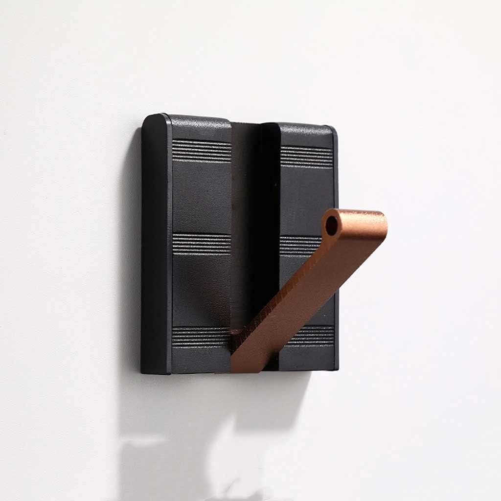 Invisible Hook Space Aluminum Porch Clothes Hook Hidden Row Hook Door Folding Hook Punch(Black)