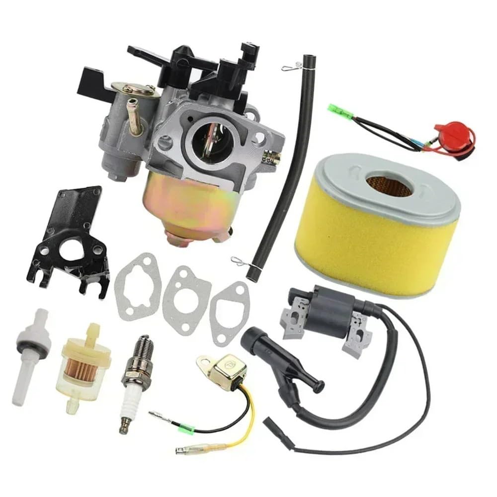 Kit de carburador para GXV120 GXV140 GXV160 HR194 HR195 HR216 16100-ZH7-W51 con Filtro Aire, Interruptor Tubo Aceite, Juntas bujía