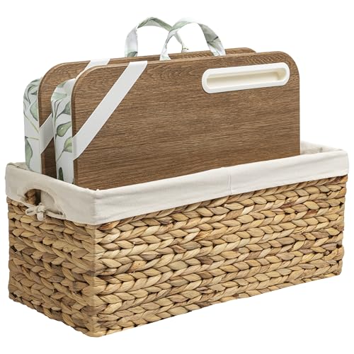 Image of LAPGEAR Designer Lap Desk - Watercolor Leaves, 2-Pack with Storage Basket