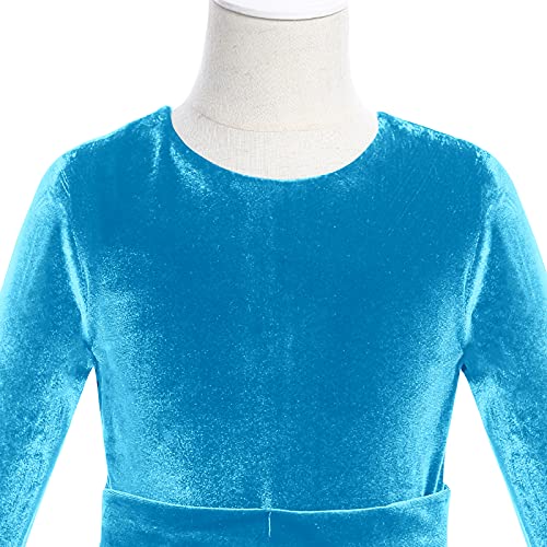 Flower Girl Velvet Floral Gradient Sequins Dress for Kids Wedding Bridesmaid Pageant Communion Formal Princess Puffy Gown4