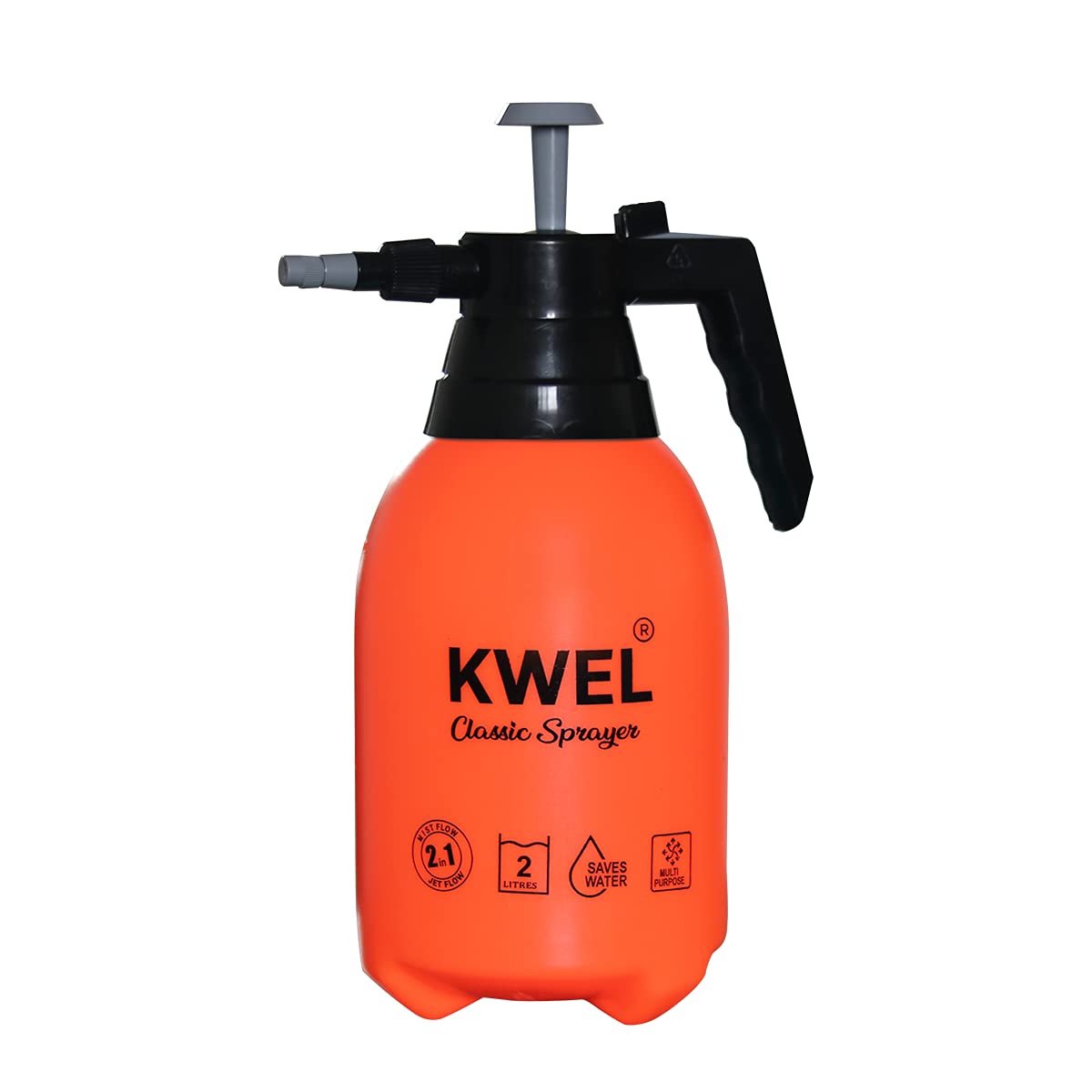 KWEL Classic Sprayer For Watering, Gardening, Pesticide, Sanitizing, Car and Bike Wash Home and Gardening - 2 Litre Orange With Black (B09GFYV2JL) Amazon Price History, Amazon Price Tracker