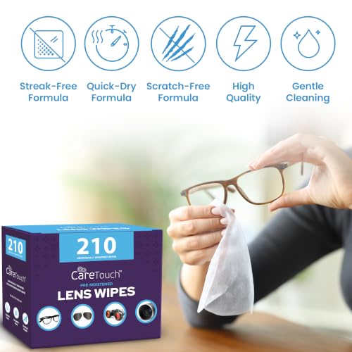 Image of 210 Count Lens Wipes for Eyeglasses, Eyeglass Cleaning Wipes Pre-moistened Individually Wrapped Scratch-Free Streak-Free Eye Glasses Cleaner Wipes for Sunglasses, Camera Lens, Screens