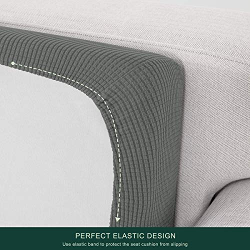 Image of CHUN YI Stretch Chair Couch Cushion Cover for Armchair, Individual Sofa Seat Cushion Covers for Chairs, Slipcover Replacement with Spandex Jacquard Fabric(Small,Dove Grey)