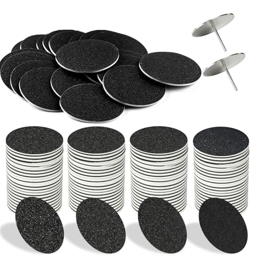 154 Unidades Callos Pies Eliminar Lija Pedicura 80 120 180 240 con 2 Brocas Metálicas 45 Mm Lija Recambio 43 Mm para Accesorios Lima Eléctrica para Pies