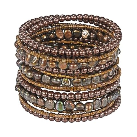 Bohemian Brown Pearl Wrap Around Bracelet Cover