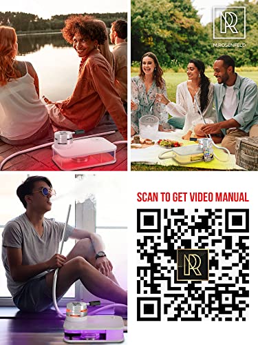 M. Rosenfeld Portable Hookah Set With Everything And Case - Premium White Small Hookah Set For Travel Flat Hookah Box Hookah Set With Charcoal Holder & Coal Cover- Travel Hookah Set With Everything #TOP4