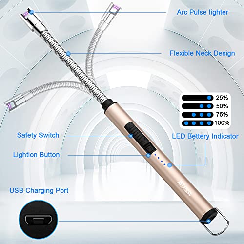50% Off JETPRO USB Rechargeable Arc Lighter with Flexible Neck