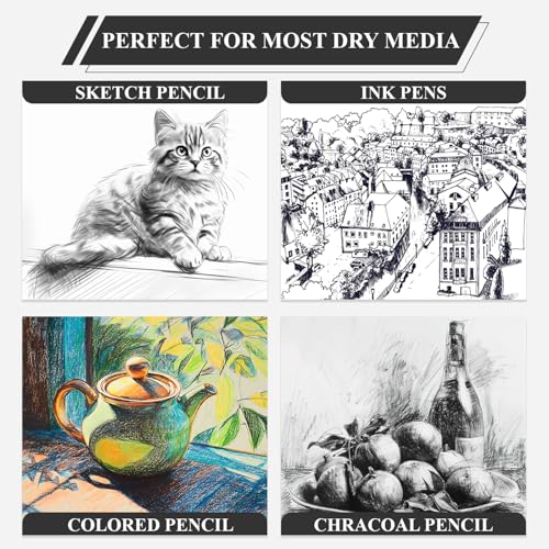 Yagol Sketch Book 9x12 Inch 100 Sheets 68LB/100GSM, Sketch Pad with Spiral-Bound Art Paper for Drawing and Painting for Pencils, Charcoal, Dry Media - Image 5