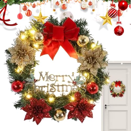 Beleuchtete Kränze für Weihnachten, 40 cm, Weihnachtskränze für...